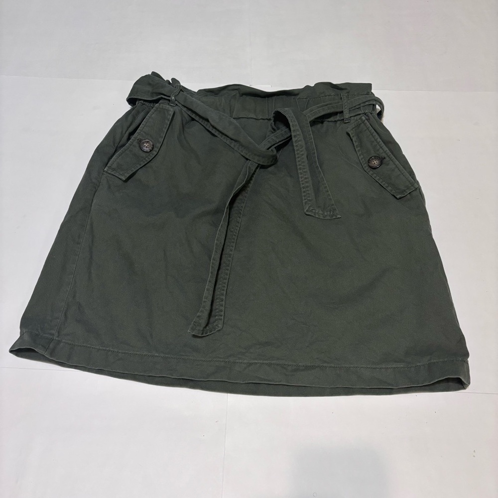 45. LOFT Dark Green A-Line Skirt with Belt